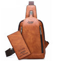 Bolsa masculina transversal tipo mochila - Porto Galem- Com frete grátis